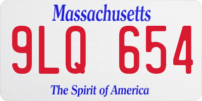 MA license plate 9LQ654