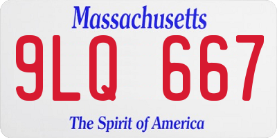 MA license plate 9LQ667