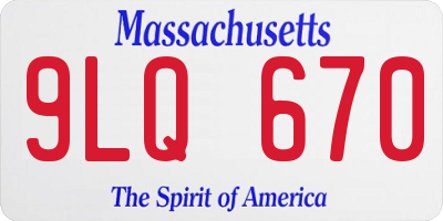 MA license plate 9LQ670