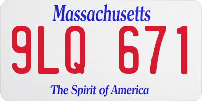 MA license plate 9LQ671