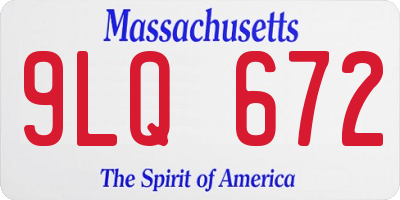 MA license plate 9LQ672