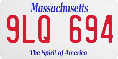 MA license plate 9LQ694