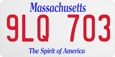 MA license plate 9LQ703