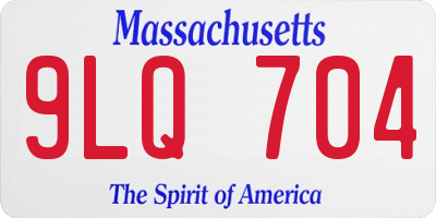 MA license plate 9LQ704