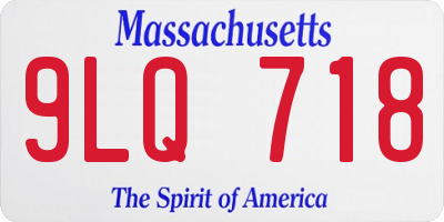 MA license plate 9LQ718
