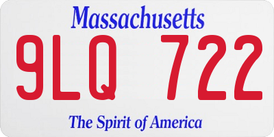MA license plate 9LQ722