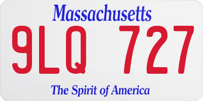MA license plate 9LQ727