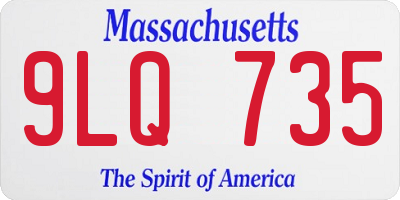 MA license plate 9LQ735