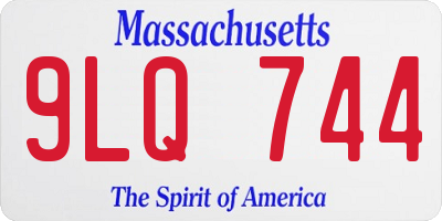 MA license plate 9LQ744