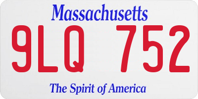 MA license plate 9LQ752