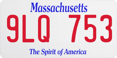 MA license plate 9LQ753