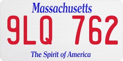 MA license plate 9LQ762
