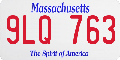 MA license plate 9LQ763