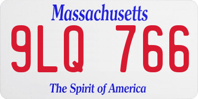 MA license plate 9LQ766