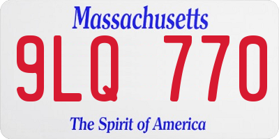 MA license plate 9LQ770