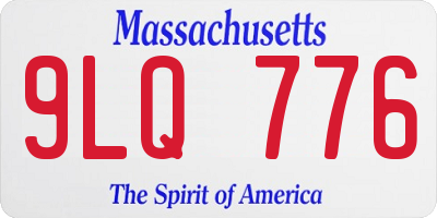 MA license plate 9LQ776