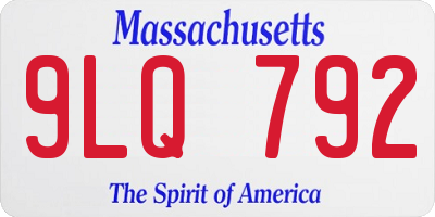 MA license plate 9LQ792