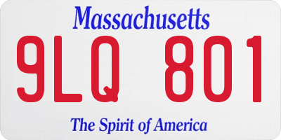 MA license plate 9LQ801