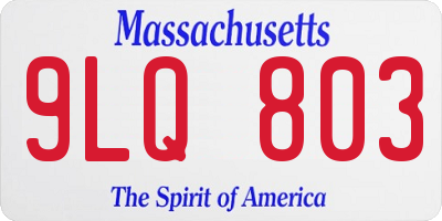 MA license plate 9LQ803