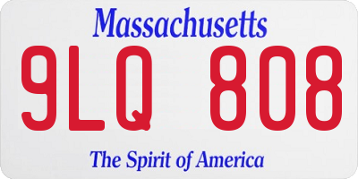 MA license plate 9LQ808