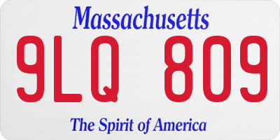 MA license plate 9LQ809