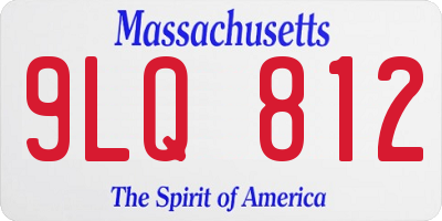 MA license plate 9LQ812