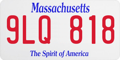 MA license plate 9LQ818