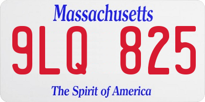 MA license plate 9LQ825