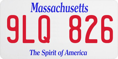 MA license plate 9LQ826