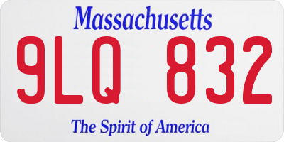MA license plate 9LQ832