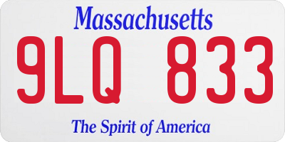 MA license plate 9LQ833