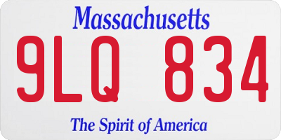 MA license plate 9LQ834