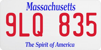 MA license plate 9LQ835