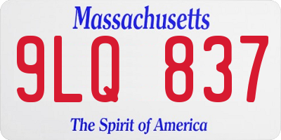 MA license plate 9LQ837