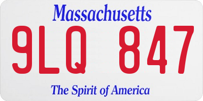 MA license plate 9LQ847