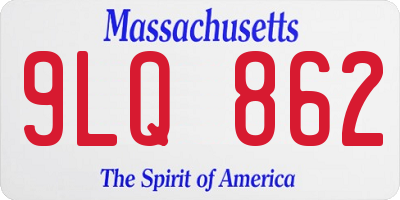 MA license plate 9LQ862