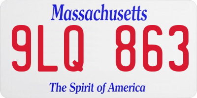 MA license plate 9LQ863