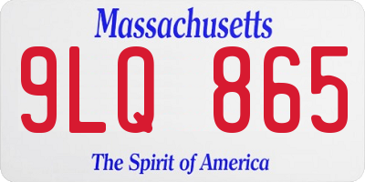 MA license plate 9LQ865