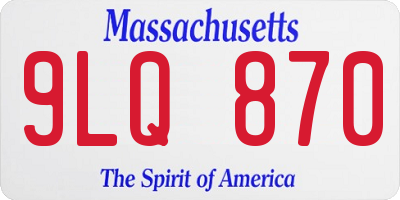 MA license plate 9LQ870