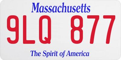 MA license plate 9LQ877