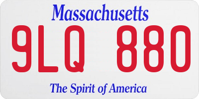 MA license plate 9LQ880