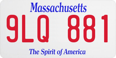 MA license plate 9LQ881