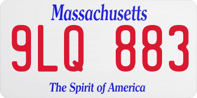 MA license plate 9LQ883