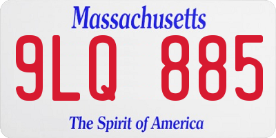 MA license plate 9LQ885