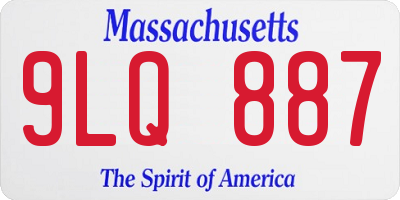MA license plate 9LQ887
