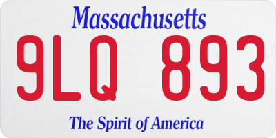 MA license plate 9LQ893
