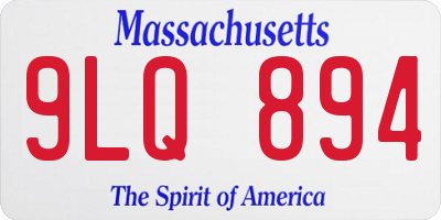 MA license plate 9LQ894