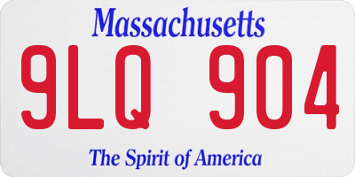 MA license plate 9LQ904