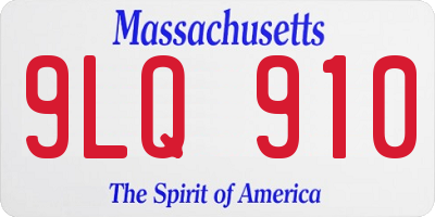 MA license plate 9LQ910