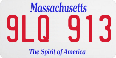 MA license plate 9LQ913